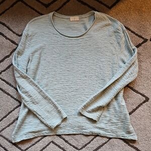 t.la Anthropologie Light Teal Blue 100% Cotton Long Sleeve, Made In USA